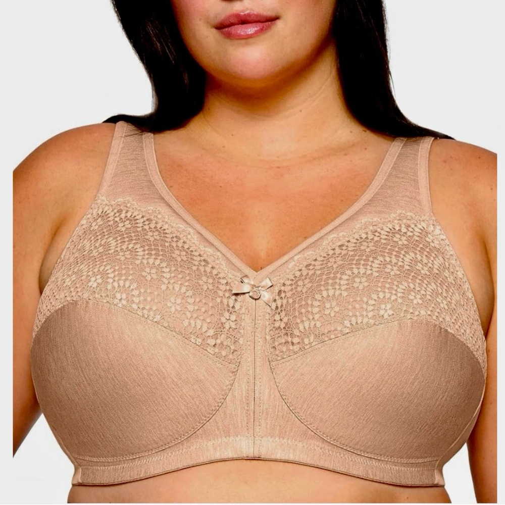 New Glamorise Magiclift Wirefree Moisture Control Full Coverage Bra / Sz 46F